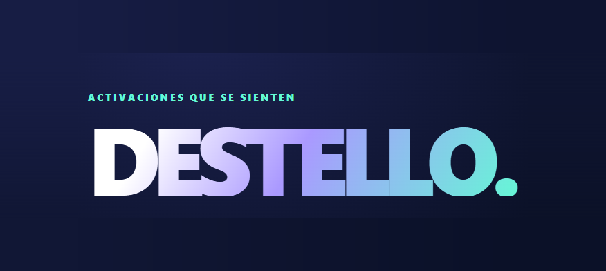 Activaciones que se sienten — DESTELLO, portada oficial sobre fondo azul oscuro